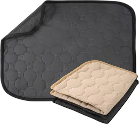 2 Pack Washable Dog Pee Pads, 16x20 Reusable Puppy Pads, Waterproof Anti Slip Pet Training Pads for Small Animals Rabbit Hamste Bunny Puppy Cat (Beige/Gray) (Small)