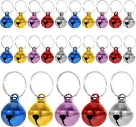 25 Pcs Colorful Pet Bells with Crisp Sound, Cat Bells and Doag Collar Bells with Keyring, Anti-Lost Training Bells, Training Bell Collar Pendant, Charm Pet Pendant Accessories