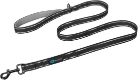 5 Feet Heavy Duty Dog Leash - Reflective - Soft Padded Handle Traffic Grip for Extra Control (L,Grey)