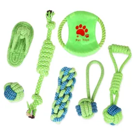 7 PCS Durable Rope Knot Dog Toy Assorted Pet Rope Chew Toys