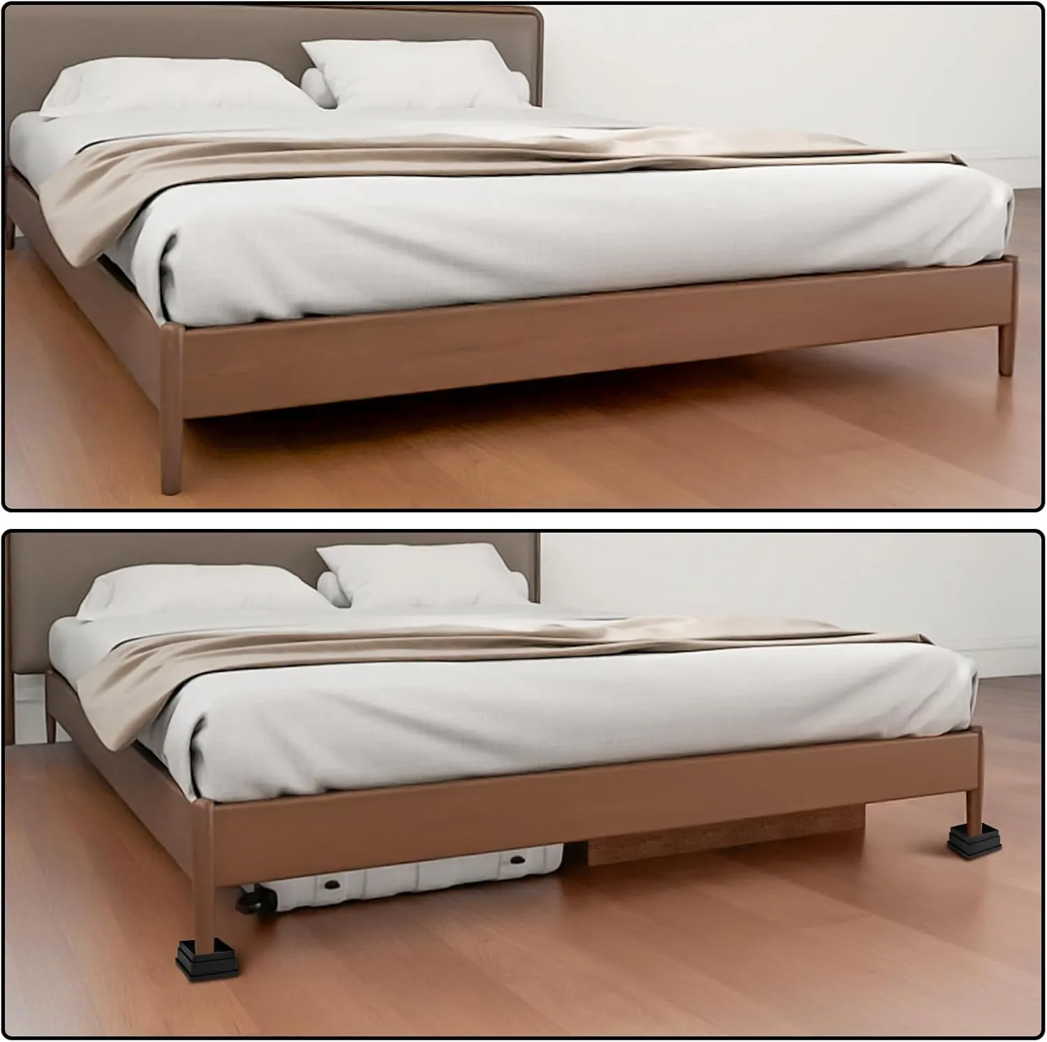 Adjustable Bed Furniture Risers Elevation in Heights Heavy Duty Risers for Both Posts Furniture Sofa Bed Couch Chair Table (8 Pack, 1 in)