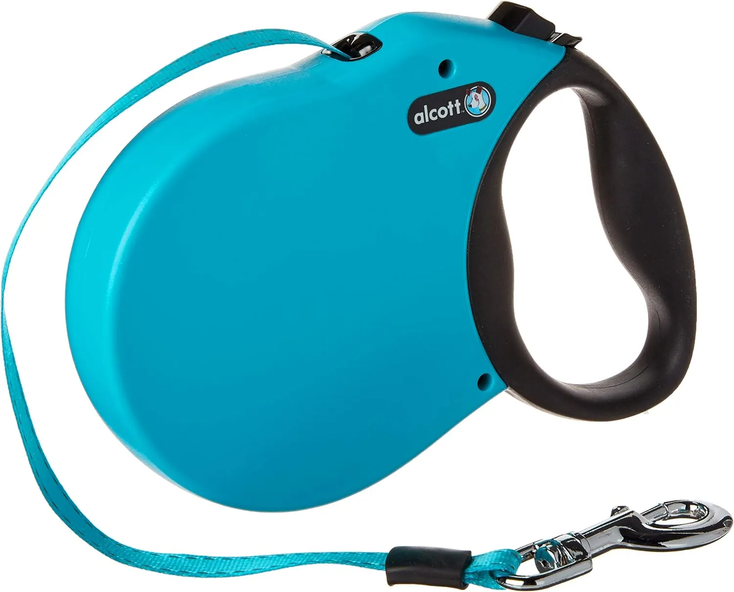 Alcott Expedition Retractable Reflective Belt Leash, 24' Long, Large for Dogs Up to 110 lbs, Blue with Black Soft Grip Handle,Large (Pack of 1),RLSH EX LG BL