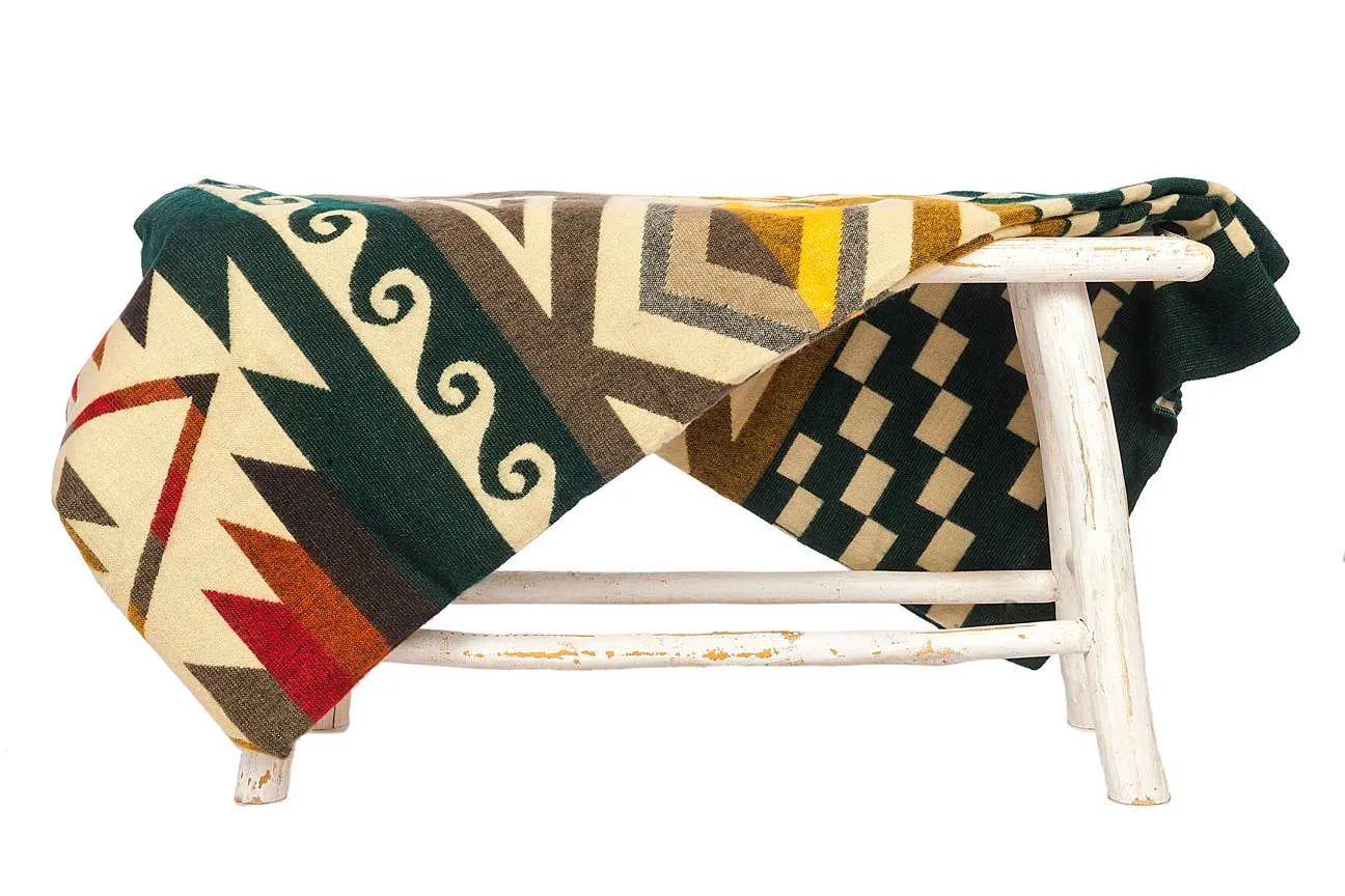 Alpaca Native Blanket - Cayambe Green - 200 cm x 210cm