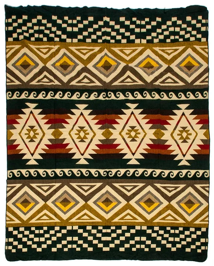 Alpaca Native Blanket - Cayambe Green - 200 cm x 210cm