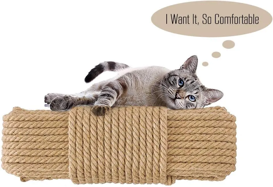 Aoneky Replacement Cat Scratching Post Sisal Rope - Hemp Rope for Cat Tree and Tower (1/4'' 164 Ft)