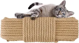 Aoneky Replacement Cat Scratching Post Sisal Rope - Hemp Rope for Cat Tree and Tower (1/4'' 164 Ft)