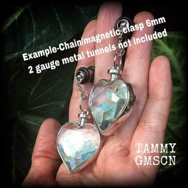 Aquamarine earrings-Gemstone heart earrings