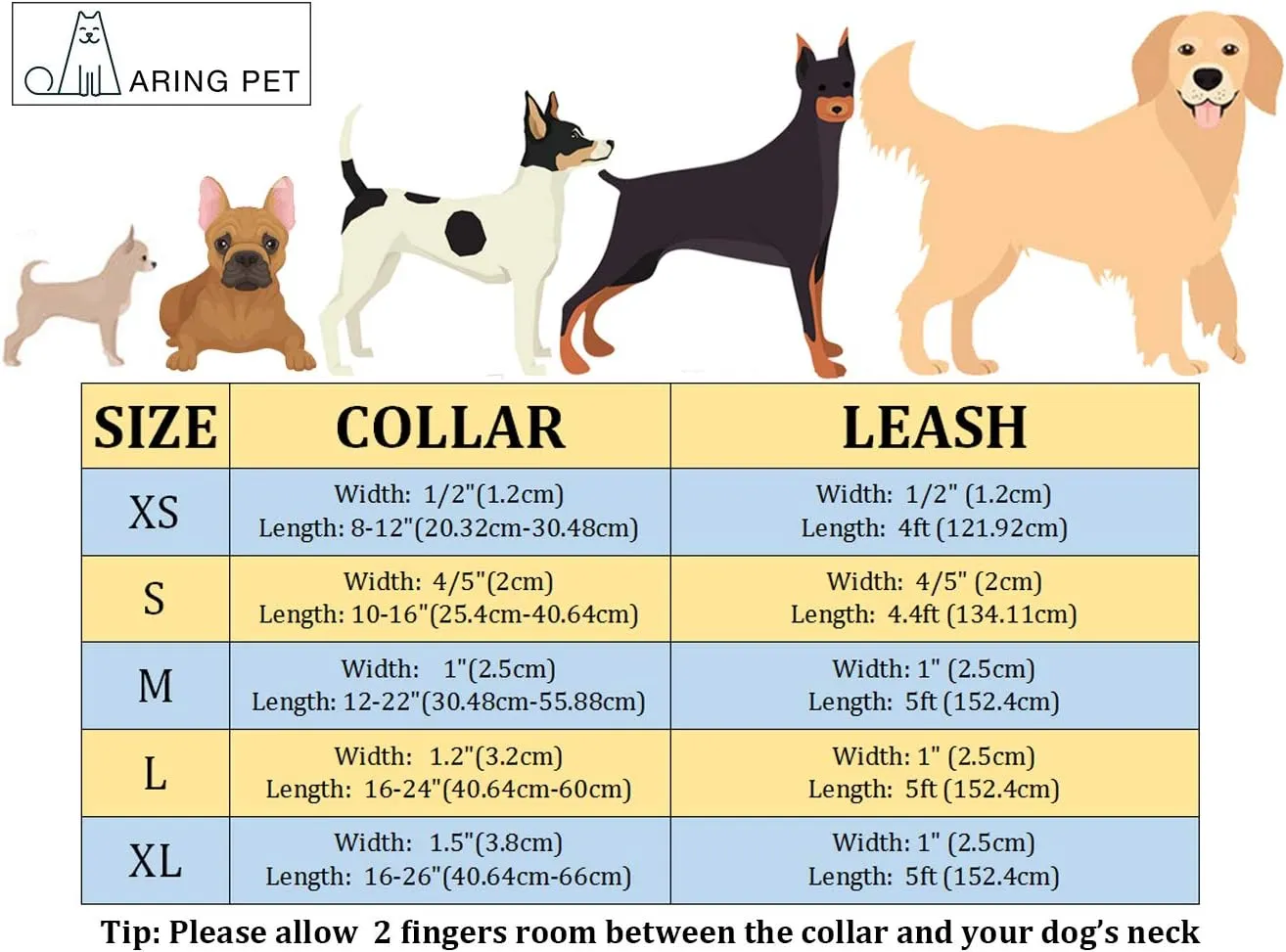 ARING PET Dog Collar and Leash, Velvet Dog Collar and Leash Set, Soft & Comfy, Adjustable Collars for Dogs