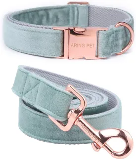 ARING PET Dog Collar and Leash, Velvet Dog Collar and Leash Set, Soft & Comfy, Adjustable Collars for Dogs
