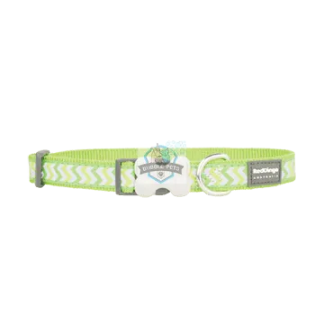 Bucklebone Reflective Ziggy Collar - Lime Green
