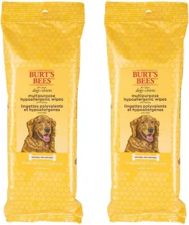 Burt's Bees for Pets Multipurpose Dog Wipes with with Honey, 98% Natural Origin Formulas, Hypoallergenic Dogs Wipe, Canine Cleaning Sheets for Paws and Butt, 2pk, 50ct
