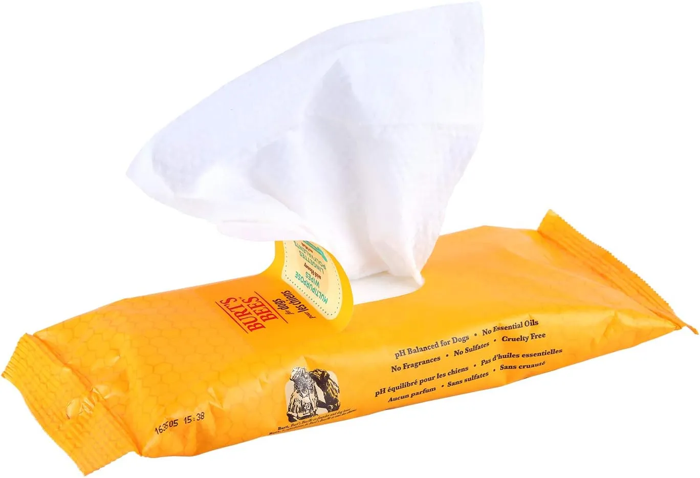 Burt's Bees for Pets Multipurpose Dog Wipes with with Honey, 98% Natural Origin Formulas, Hypoallergenic Dogs Wipe, Canine Cleaning Sheets for Paws and Butt, 2pk, 50ct