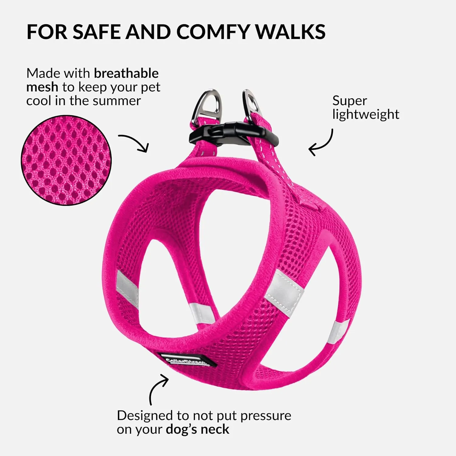 CollarDirect Step-in Reflective Dog Harness - Any Weather Air Mesh for Small and Medium Dogs Easy to Put On and Off (Size S, Pink)