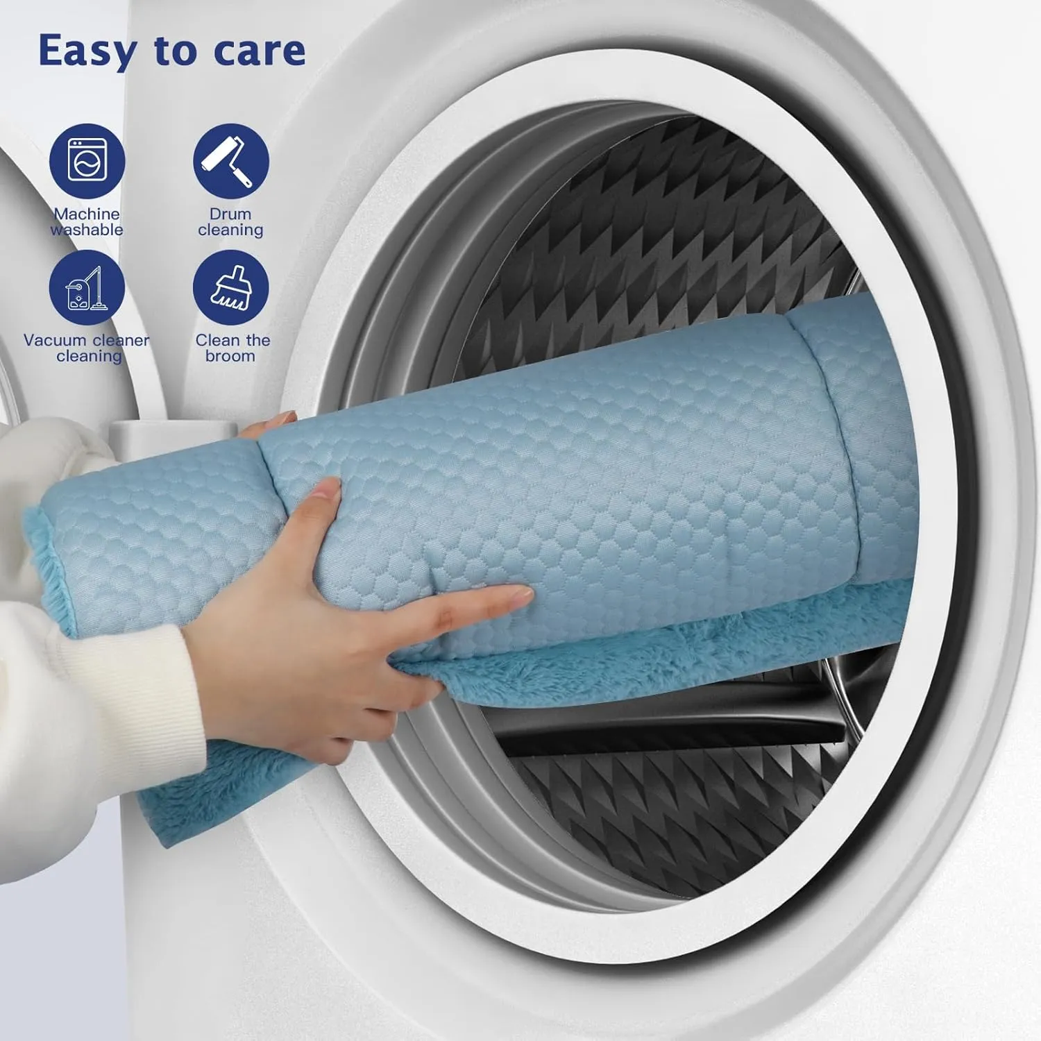 Dog Bed Mat, Crate Pad Reversible,Soft Kennel Pad, Washable Dog Crate Mat (Cool and Warm),Pet Sleeping Mattress for Small Medium Dogs XB009 (18''x13'',Blue)
