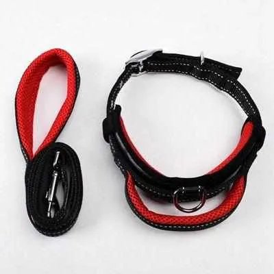 Dog Collar Leash Set - Mesh Breathable Adjustable Collars