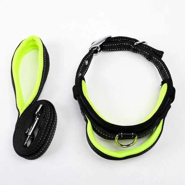 Dog Collar Leash Set - Mesh Breathable Adjustable Collars