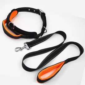 Dog Collar Leash Set - Mesh Breathable Adjustable Collars