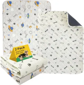 Dog Mats for Floors Waterproof Absorbent and Leakproof Reusable Dog Kennel Pad Washable Pee Pads for Dogs Light Colors 2 Packs (S, 18 - 24)