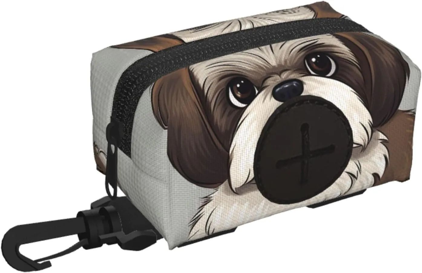 Dog Poop Bag Holder For Leash, Lightweight Dispenser For Pet Waste Bags Shih Tzu Dog Puppy Potty Carrier Small Doggy Zipper Pouch With Carabiner Clip
