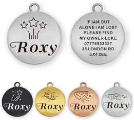 Dog Tag Personalized ID Tags for Dogs Cats Pets Tag Custom Collar Engraved Stainless Steel Funny Name Tag for Dog Cat Puppy Pet Kitty 2 Sizes S/L