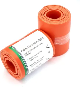 Emergency Splint - 36" Universal Aluminum Rolled Splint, Assorted Colors - Ideal for Sports, Home, First Aid, Pets (Orange, 5 Rolls)