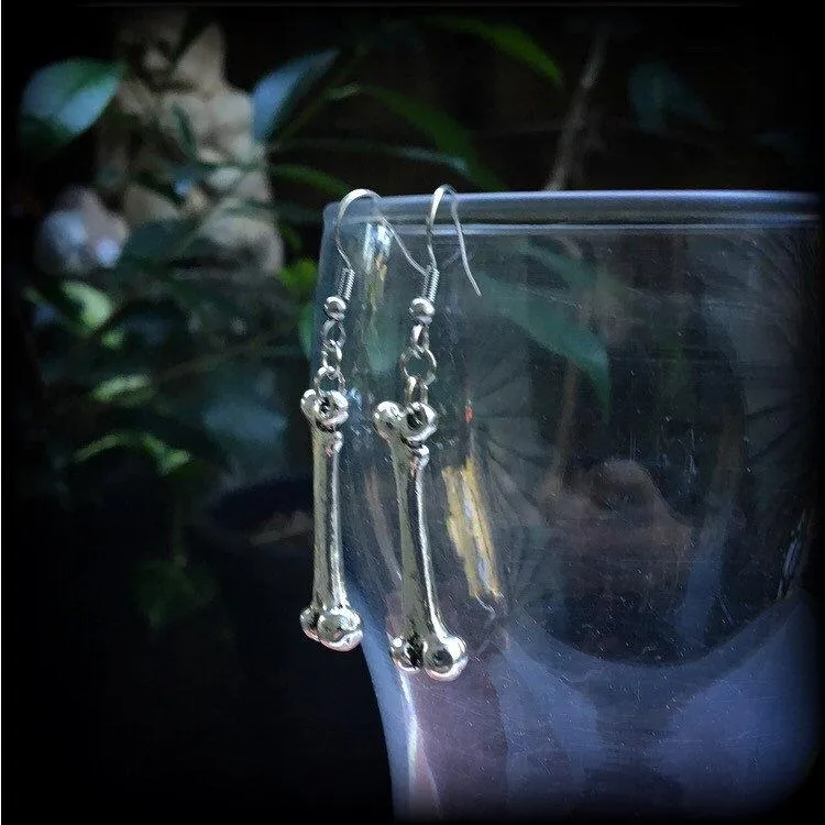 Fibula earrings Leg bone earrings Halloween earrings Tibia earrings Bone earrings Skeleton earrings Gauged earrings Zombie earrings Gauges