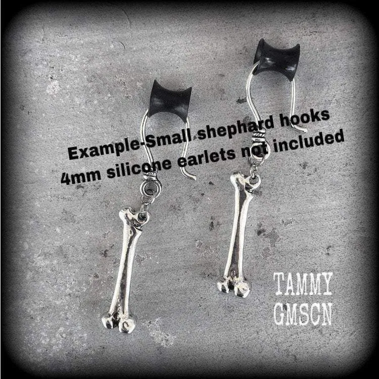 Fibula earrings Leg bone earrings Halloween earrings Tibia earrings Bone earrings Skeleton earrings Gauged earrings Zombie earrings Gauges