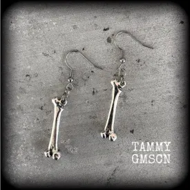 Fibula earrings Leg bone earrings Halloween earrings Tibia earrings Bone earrings Skeleton earrings Gauged earrings Zombie earrings Gauges