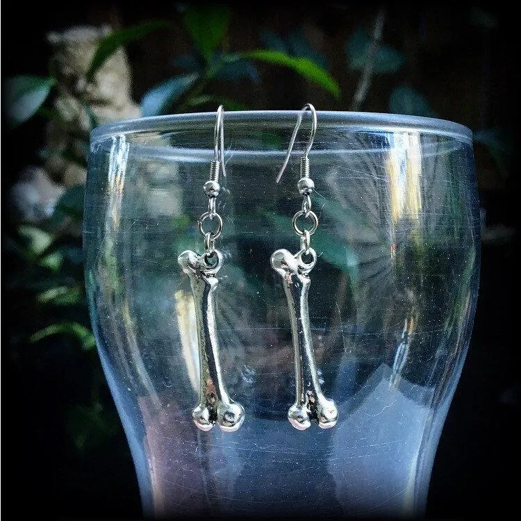Fibula earrings Leg bone earrings Halloween earrings Tibia earrings Bone earrings Skeleton earrings Gauged earrings Zombie earrings Gauges
