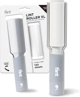 Flint Plus XL Retractable Lint Remover & Pet Hair Roller for Clothes  Refillable & Reusable Lint Roller with 140 Extra Sticky Tear-Off Sheets  Value Pack, Light Grey