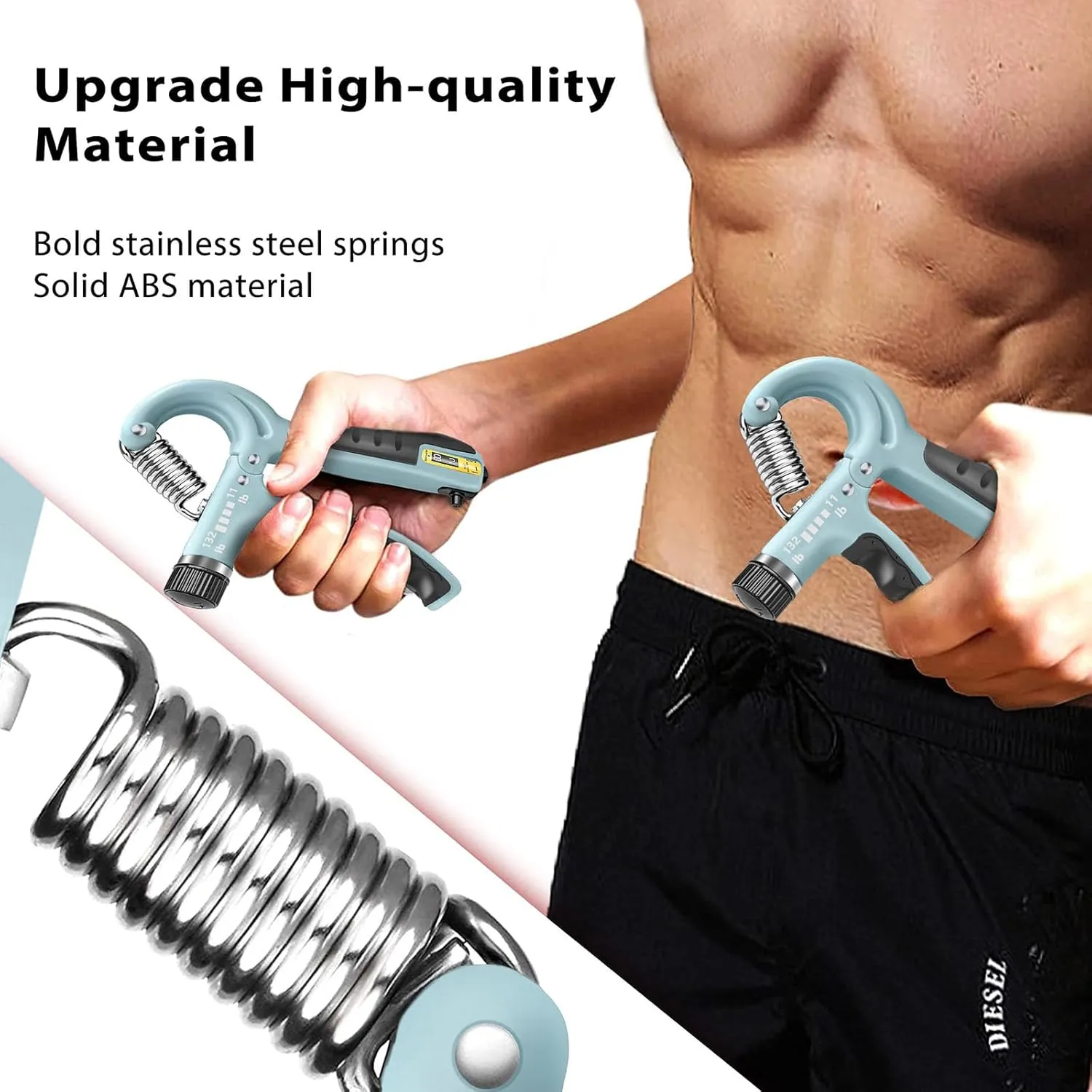 FLYFE Grip Strength Trainer, Plastic, 2 Pack 11-132 lbs, Forearm Strengthener, Hand Squeezer Adjustable Resistance, Hand Grip Strengthener for Muscle Building and Injury Recovery