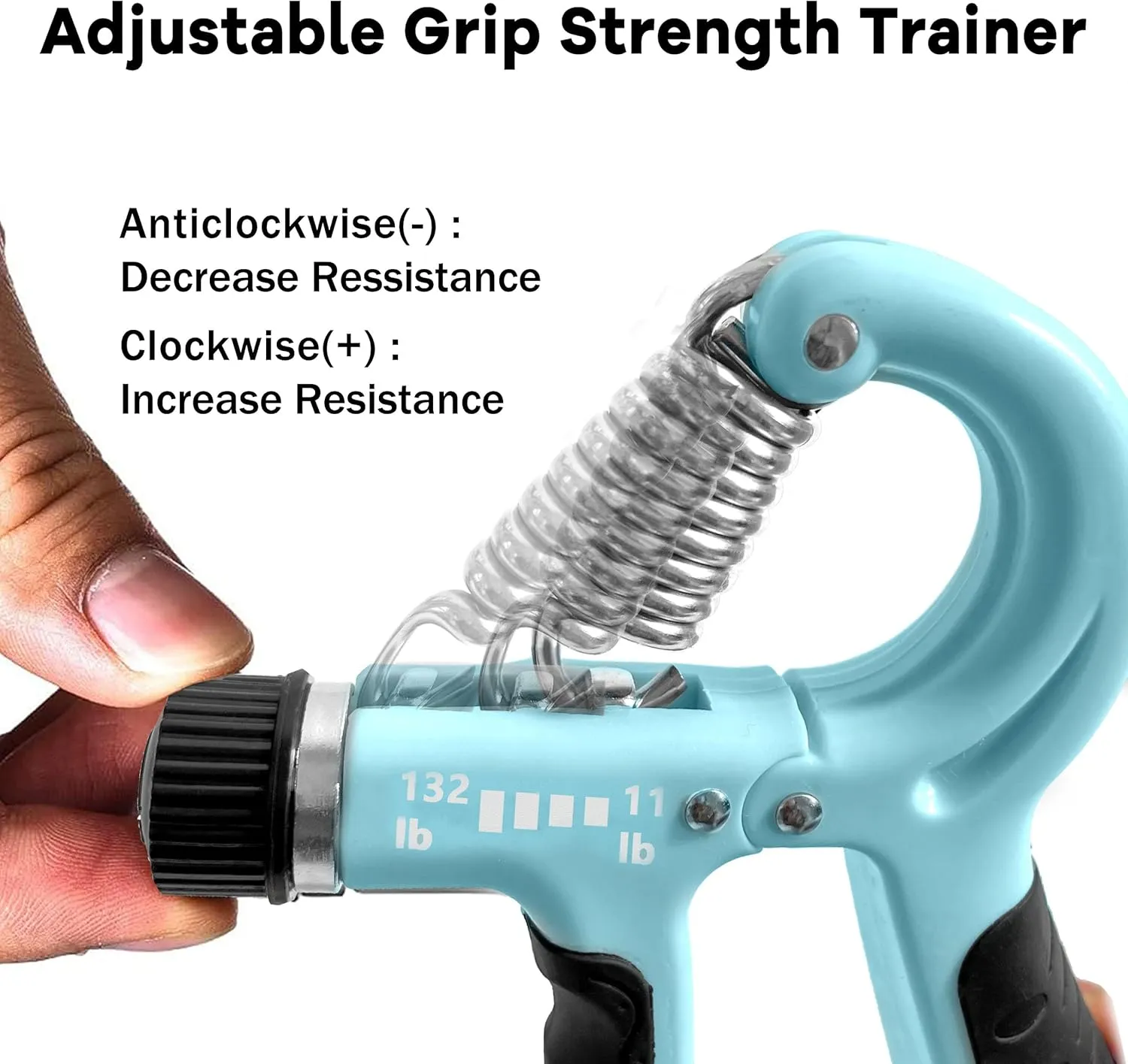 FLYFE Grip Strength Trainer, Plastic, 2 Pack 11-132 lbs, Forearm Strengthener, Hand Squeezer Adjustable Resistance, Hand Grip Strengthener for Muscle Building and Injury Recovery
