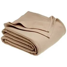 FULL size 80"x90" Plush Fleece Blankets color Tan universal hospitality use 4/Pack