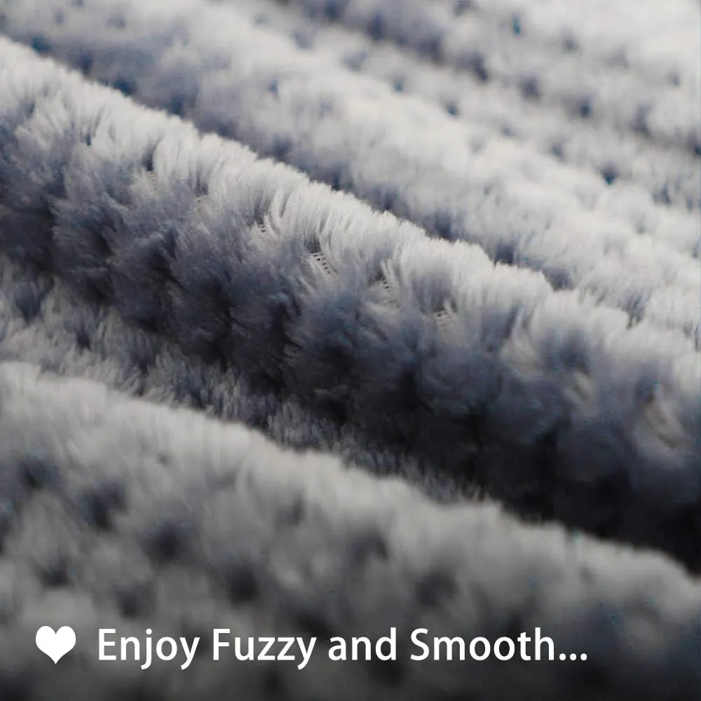 furrybaby Premium Fluffy Fleece Dog Blanket Soft and Warm Reversible Flannel Pet Blanket for Dogs 24x32inch Washable Indoor Cats Blankets for Cozy Comfy Nap(Blue)