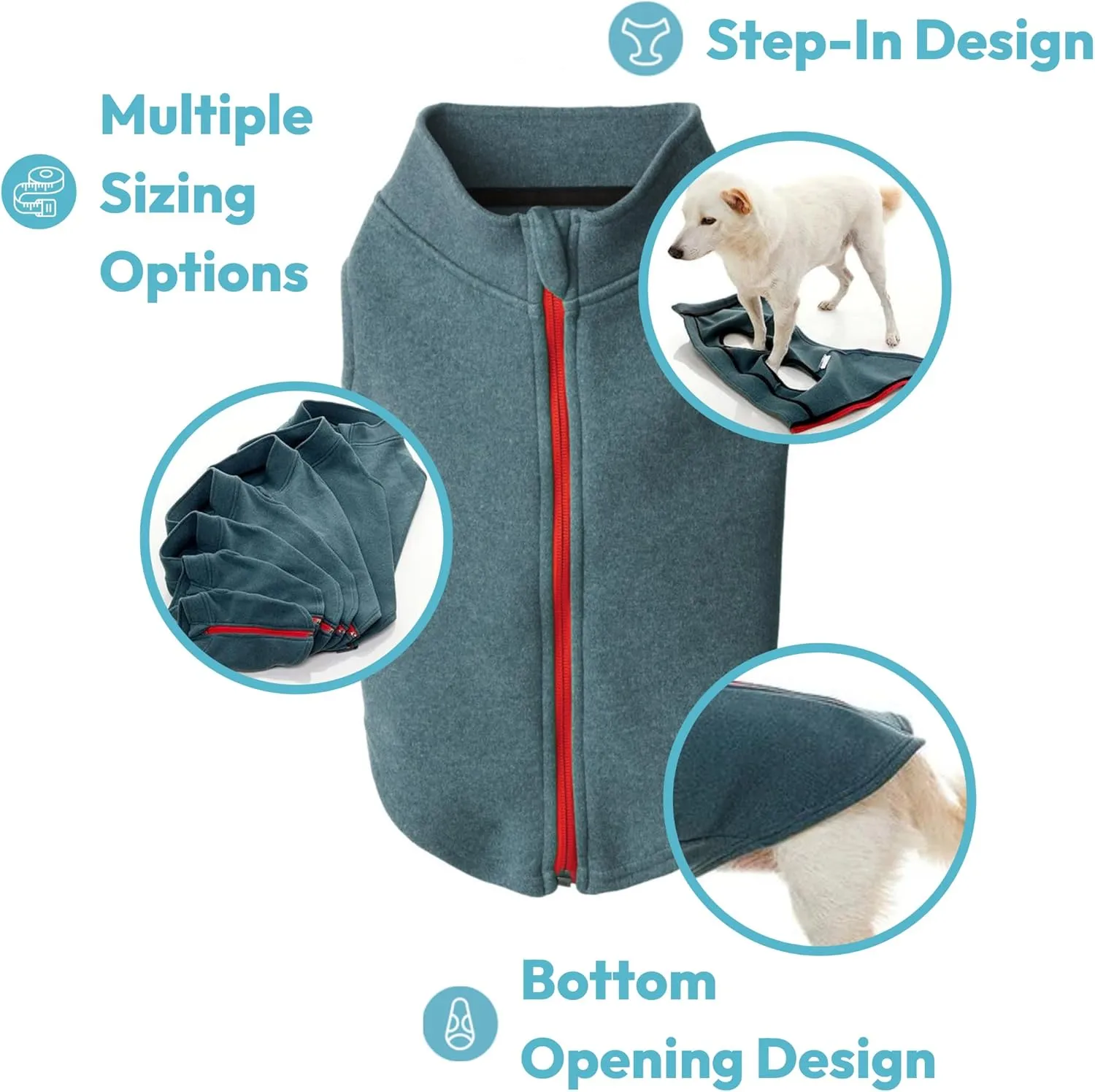 Gooby Zip Up Purple Double Layered Dog Jacket - X-Small, Warm Soft Microfiber Fleece - Step-in for Small Dogs & Medium Dogs