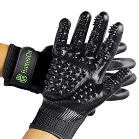 Hands On Pet Grooming & Bathing Gloves - Black - Extra Large