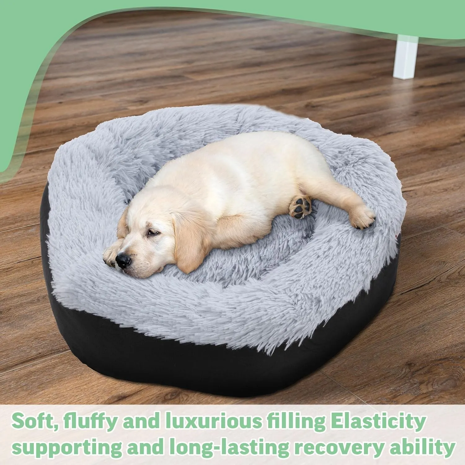 HOMBYS Indestructible Dog Bed, Chew Proof for Aggressive Chewers with Faux Fur Surface, Orthopedic and Durable Tough Pet Bed, Waterproof & Machine Washable-24x24x8 inches