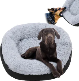 HOMBYS Indestructible Dog Bed, Chew Proof for Aggressive Chewers with Faux Fur Surface, Orthopedic and Durable Tough Pet Bed, Waterproof & Machine Washable-24x24x8 inches