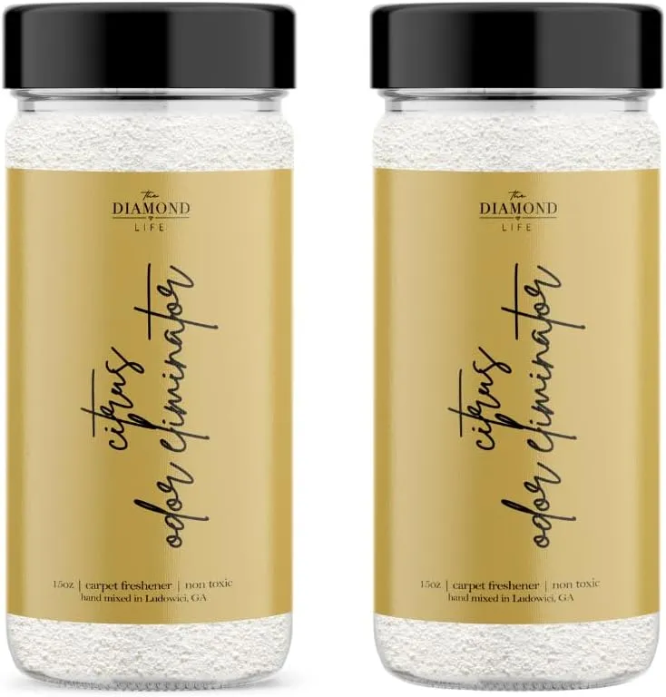 Home "Citrus" Lemon & Mango Natural Carpet Refresher Powder For Vacuuming, Upholstery Freshener, Odor Eliminator,Cat Litter/Dog Bed Deodorizer For Homes With Kids & Pets(2 Pack)