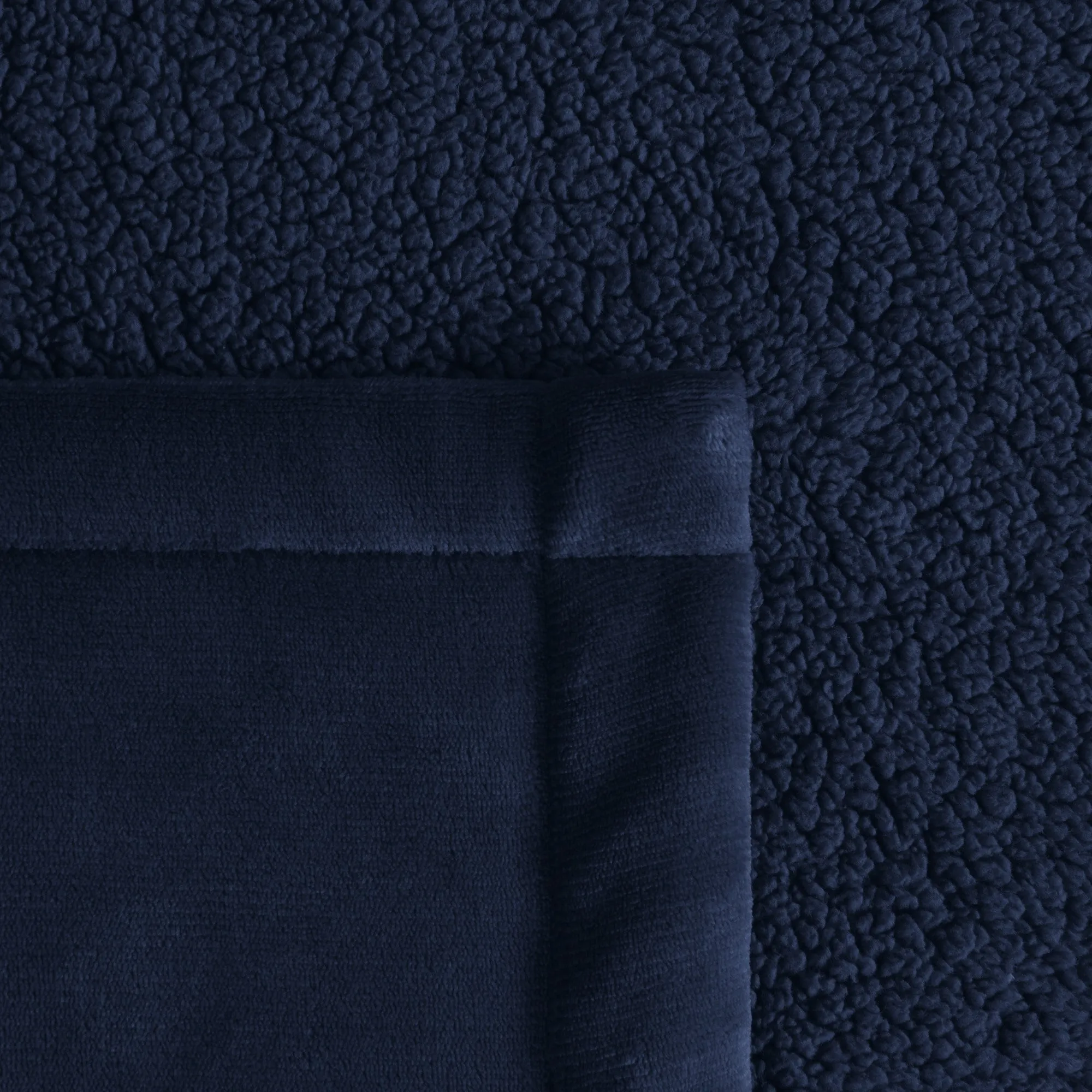 Hudson Fleece and Sherpa Reverse Throw Blanket Midnight Blue