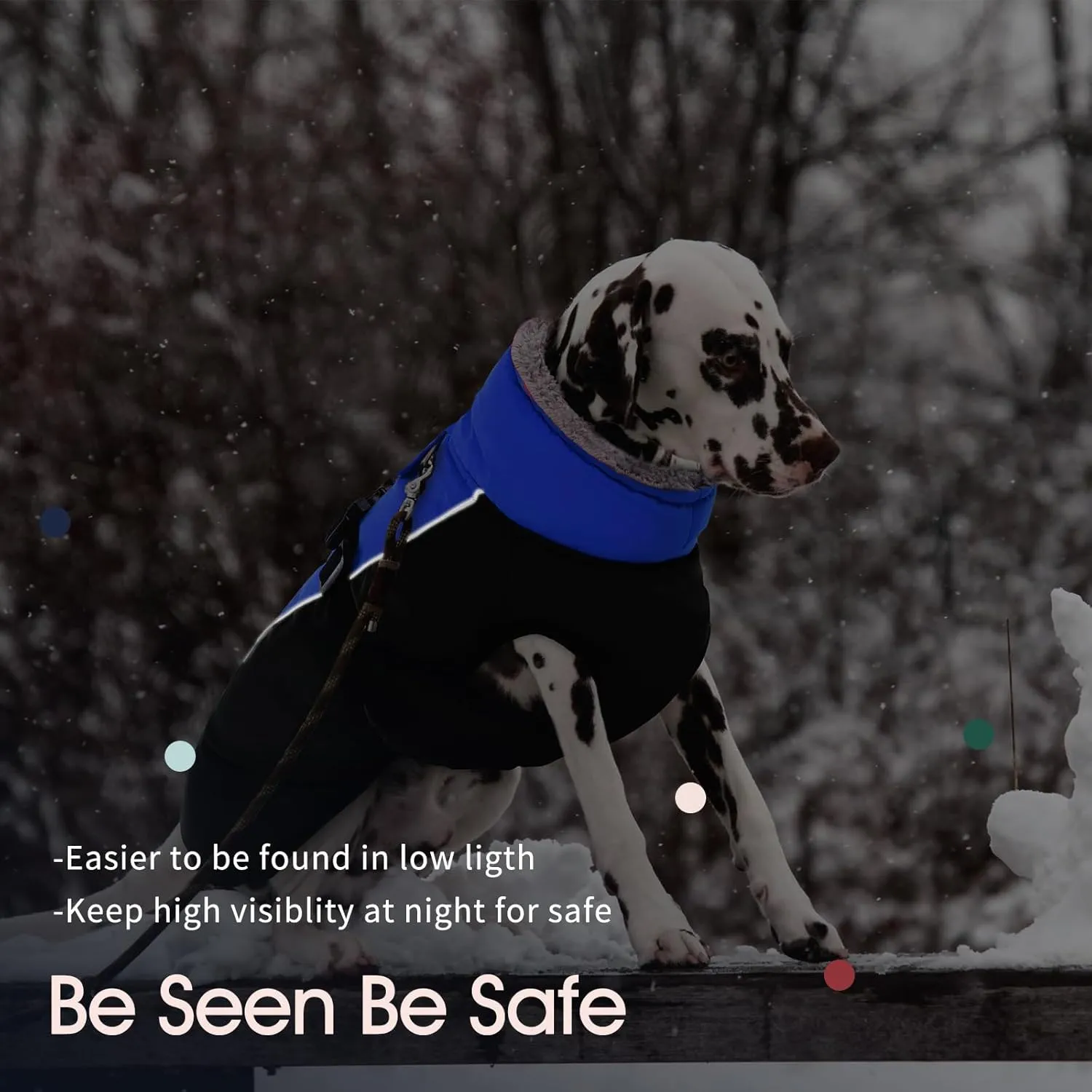 IECOii Extra Warm Dog Coat - Reflective Adjustable Jacket With Buckle Fleece Turtleneck for Cold Weather - Soft Winter Coat for Small Medium Extra Large Dogs