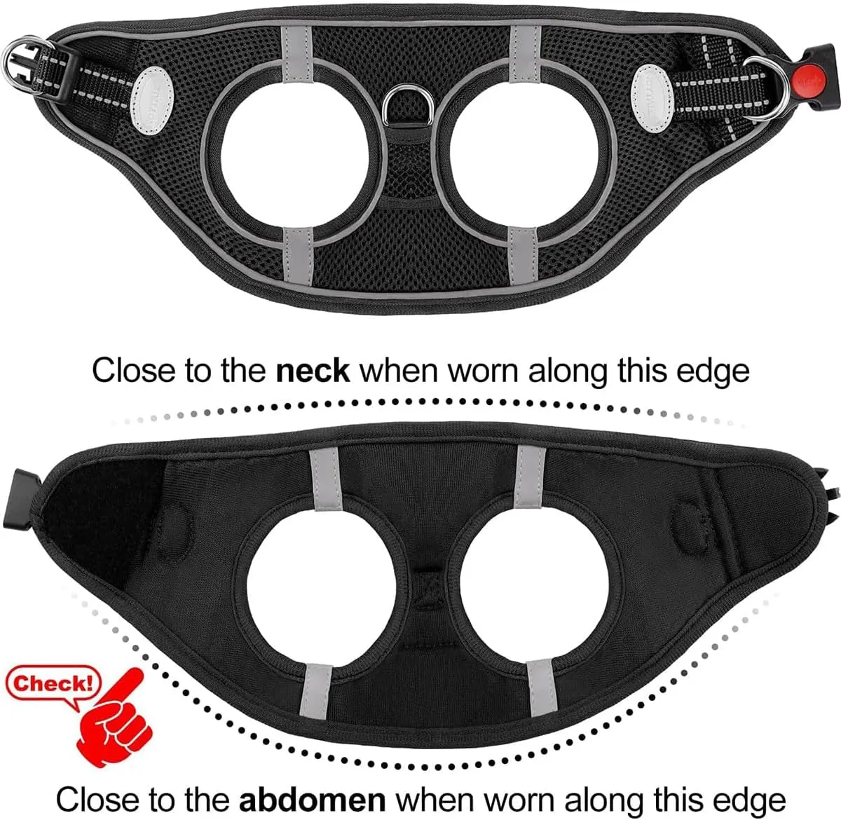 Joytale Small Dog Harness, Breathable Mesh Step-in Vest, Reflective Soft Padded Harnesses for Small and Medium Dogs, Black, M