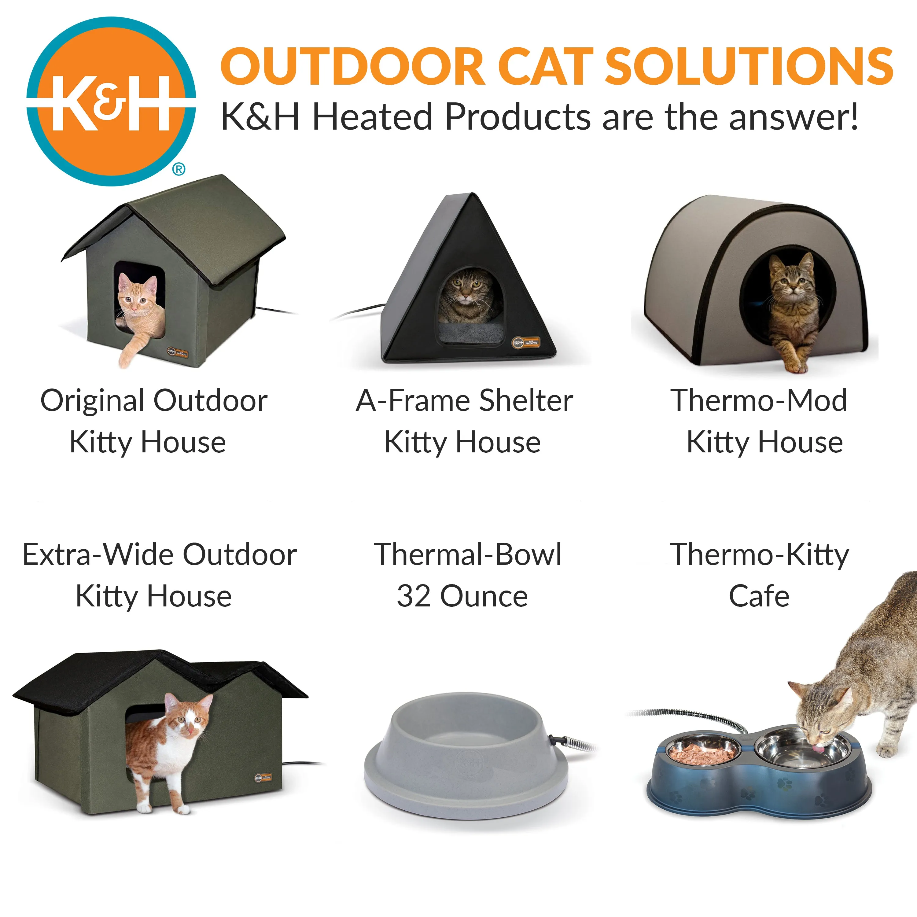 K&H Thermo Outdoor Kitty House Extra-Wide (Heated & Unheated)
