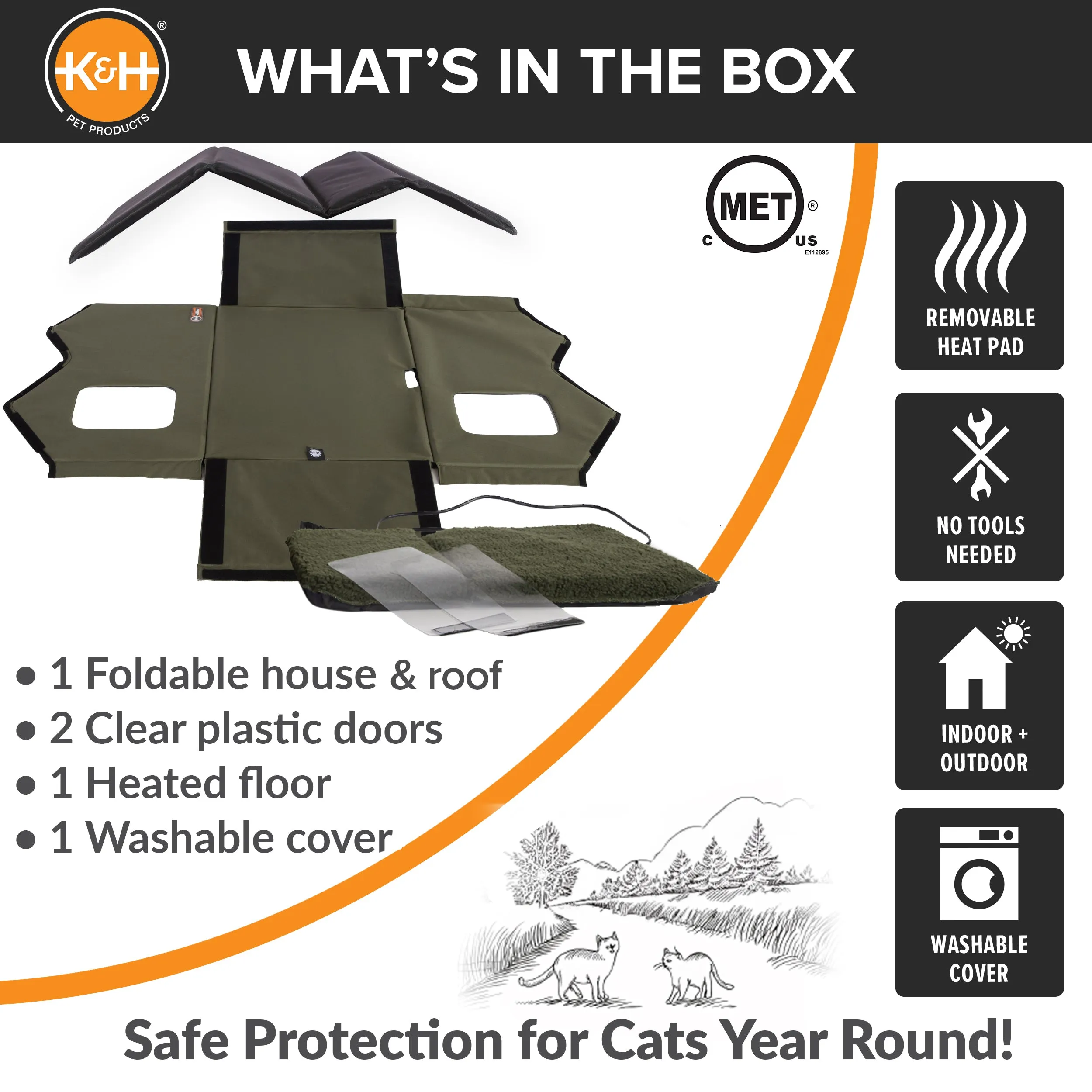 K&H Thermo Outdoor Kitty House Extra-Wide (Heated & Unheated)