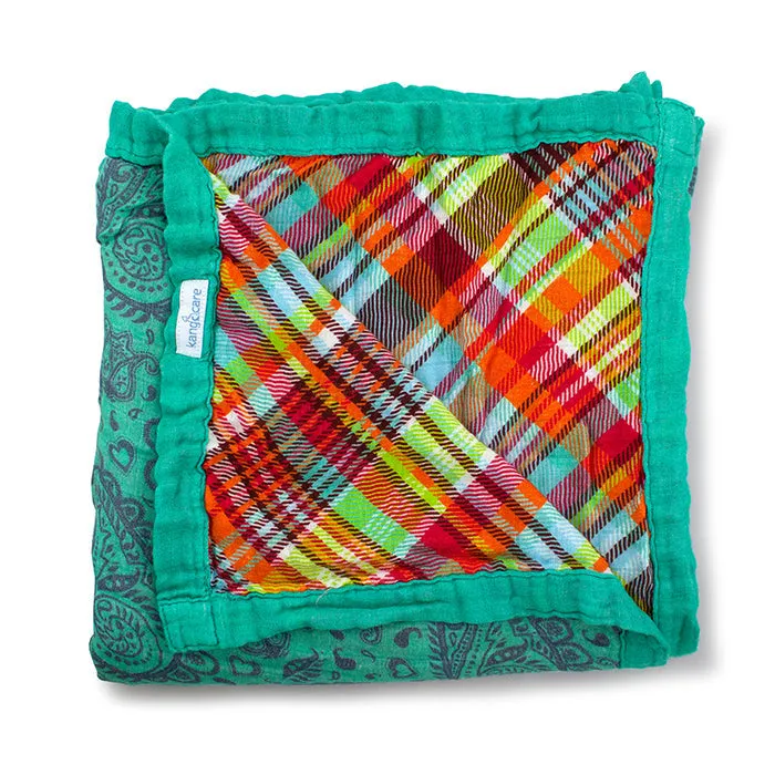 Kanga Care Bamboo Muslin Blanket - Baby: Quinn (reversible)