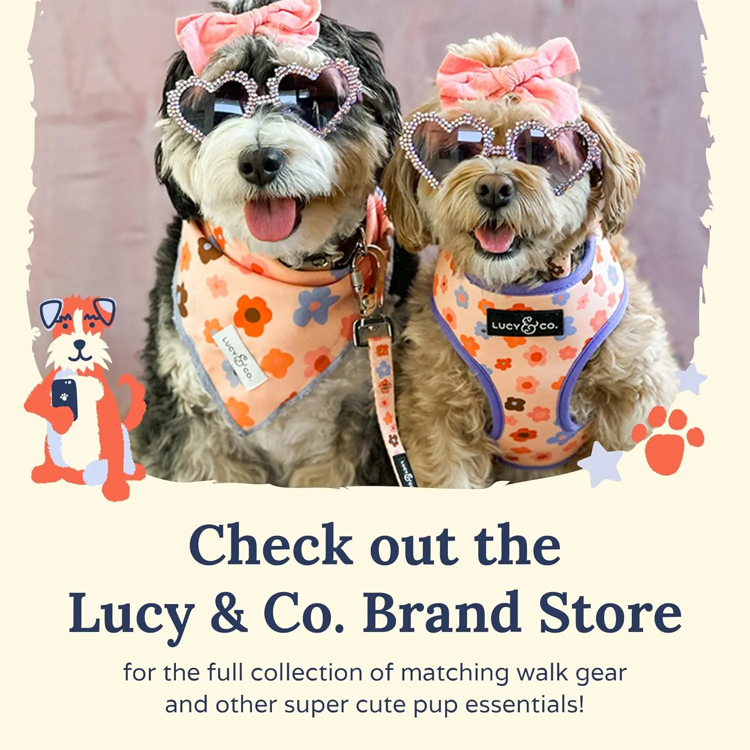 Lucy & Co. The Simply Splendid No-Pull Dog Harness  Size Medium  Vest to Stop Pulling & Walk Easy  Comfortable Leash Training Product w/Adjustable Chest & Neck Straps