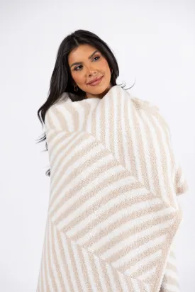 Make Me Believe Taupe Herringbone Blanket