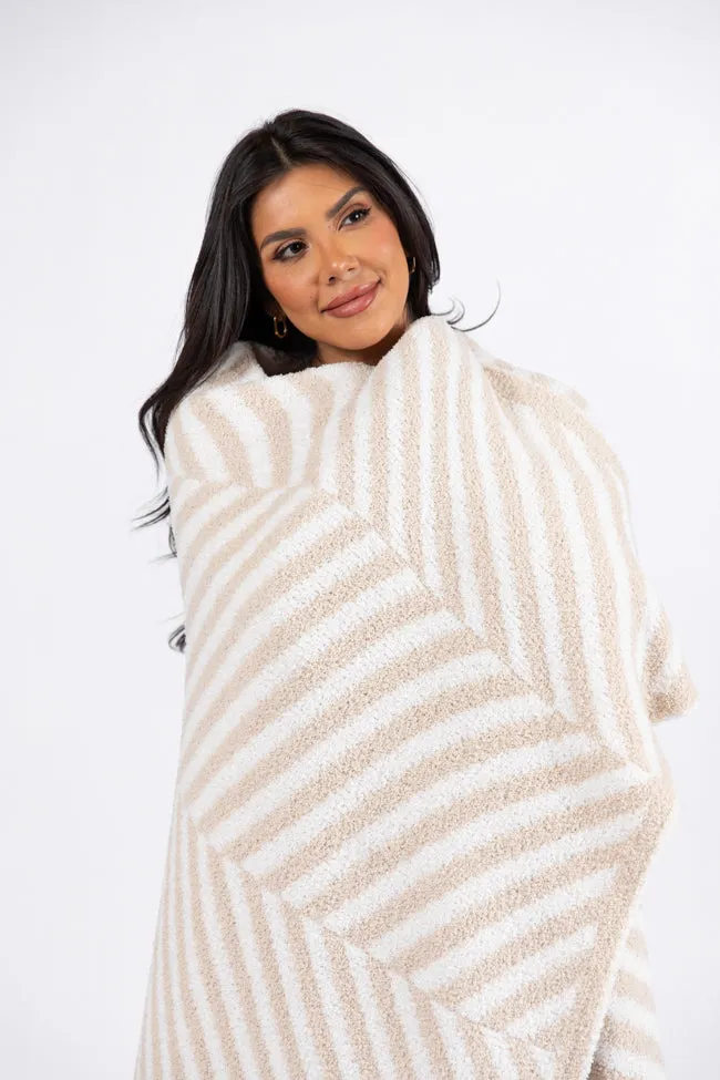 Make Me Believe Taupe Herringbone Blanket