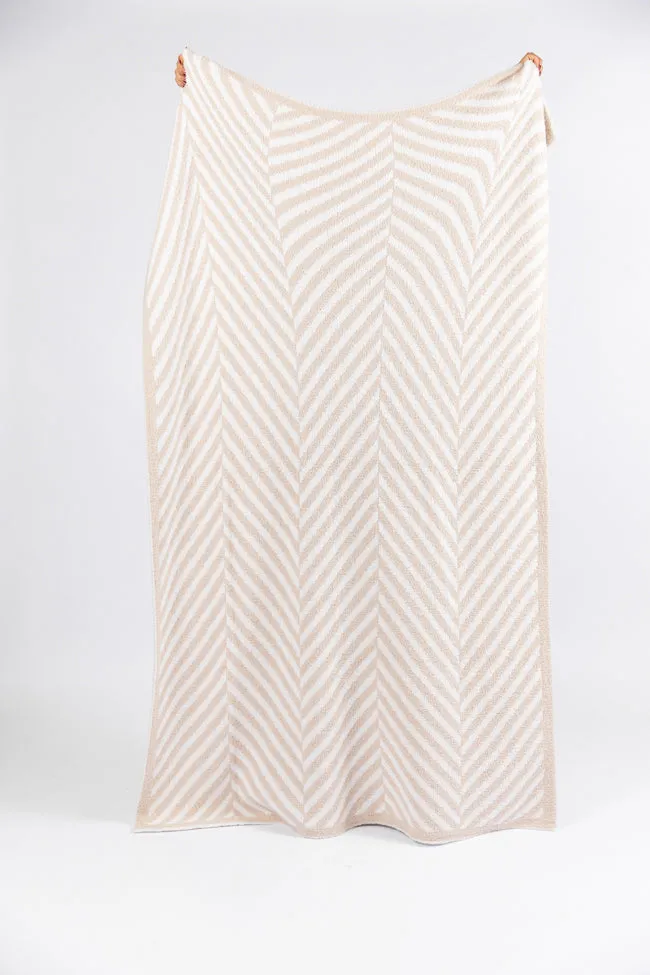 Make Me Believe Taupe Herringbone Blanket