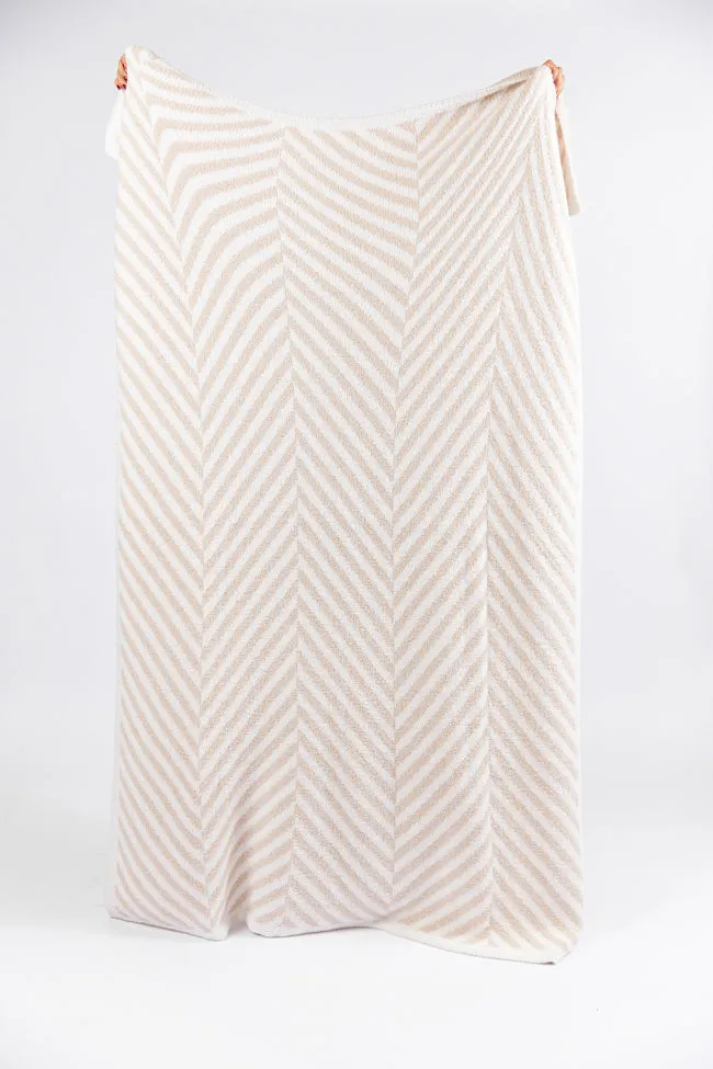 Make Me Believe Taupe Herringbone Blanket